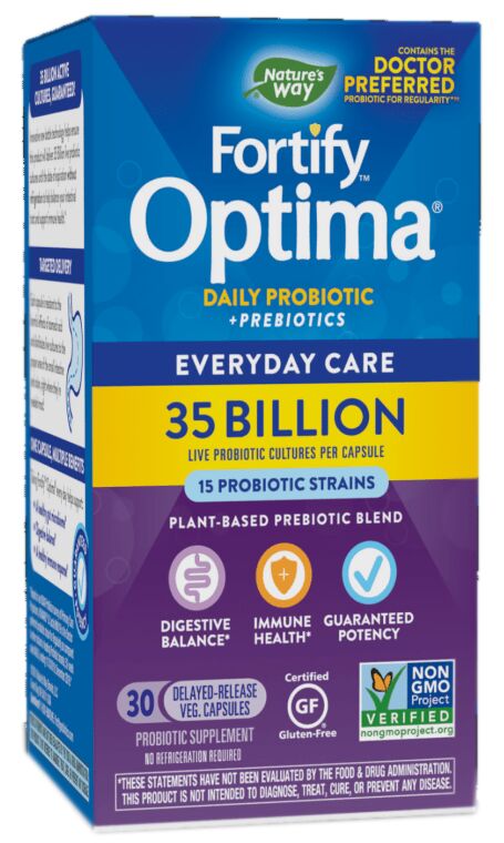 Nature's Way Fortify Optima Probiotic 30 vegetarian capsules - High-quality Digestion by Nature's Way at 