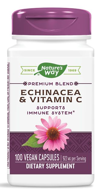 Nature's Way Echinacea & Vitamin C 100 vegan capsules - High-quality Herbs by Nature's Way at 