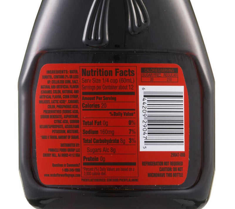 Mrs. Butterworth's Sugar Free Syrup 24 oz - High-quality Low Carbohydrate/Keto by Mrs. Butterworth's at 