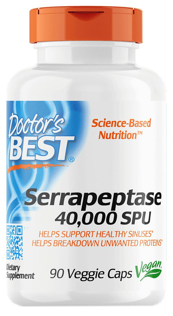 Doctor's Best Serrapeptase 90 veggie caps - High-quality Digestion by Doctor's Best at 