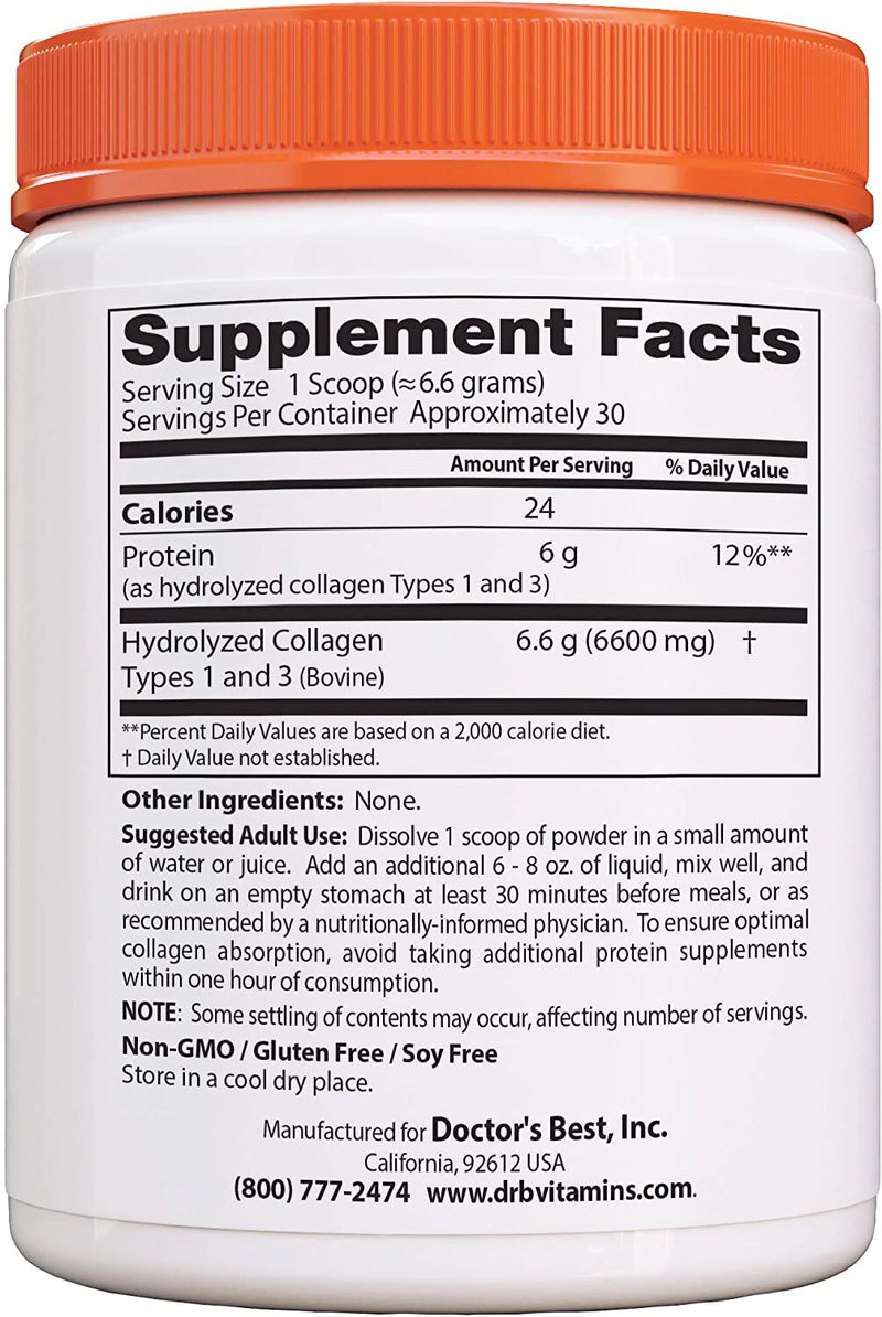 Doctor's Best Collagen Types 1 & 3 Powder 200 grams - High-quality Gluten Free by Doctor's Best at 