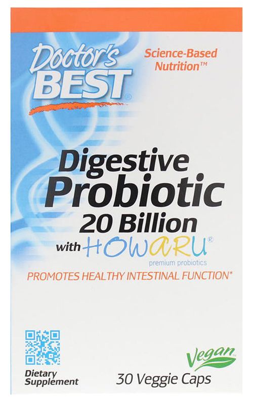 Doctor's Best Digestive Probiotic, 20 Billion CFU 30 veggie capsules - High-quality Digestion by Doctor's Best at 