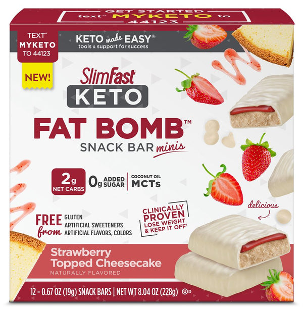 SlimFast Keto Fat Bomb Snack Bar Minis 12 snack bars - High-quality Bars by SlimFast at 