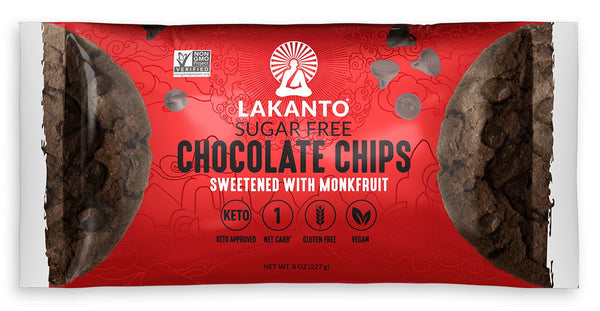 Lakanto Sugar Free Monkfruit Sweetened Chocolate Chips 8oz - High-quality Baking Products by Lakanto at 