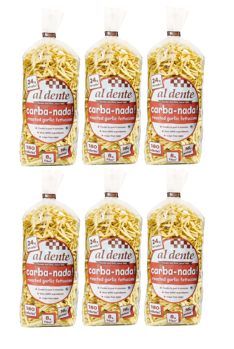 Carba-Nada Reduced Carb Pasta by Al Dente Pasta Company - Roasted Garlic Fettuccine (10 oz) - High-quality Pasta by Carba-Nada at 