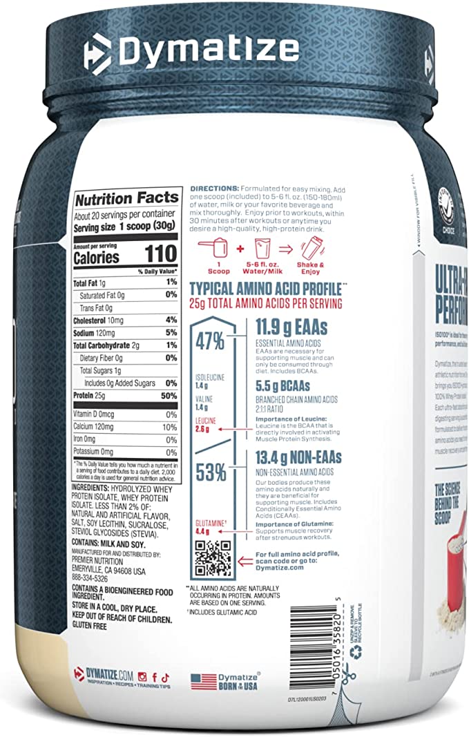Dymatize ISO-100 Protein Powder, 20 servings
