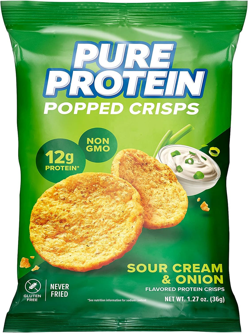 Pure Protein Popped Crisps: Hickory Barbecue & Sour Cream & Onion