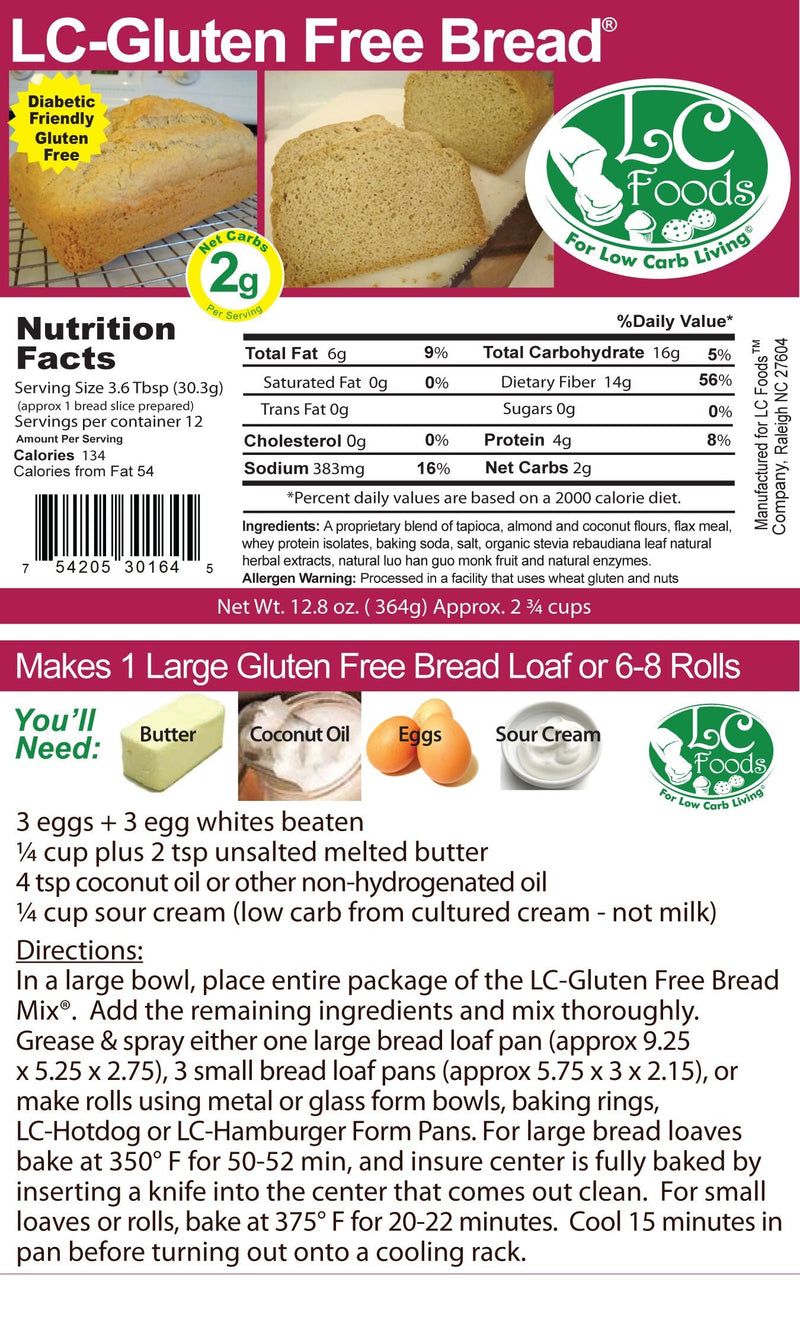 LC Foods Gluten Free White Bread Mix 12.8oz. - High-quality Bread Products by LC Foods at 