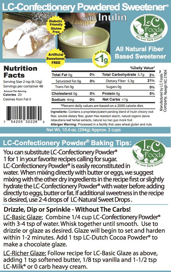 LC Foods Confectionery Powdered Sweetener with Inulin 10.4 oz. - High-quality Baking Products by LC Foods at 