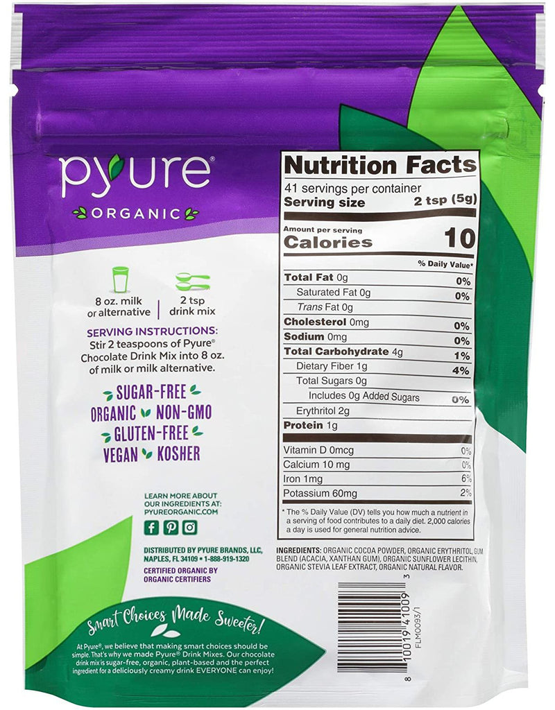 Pyure Sugar Free Chocolate Drink Mix 7.23 oz - High-quality Gluten Free by Pyure at 
