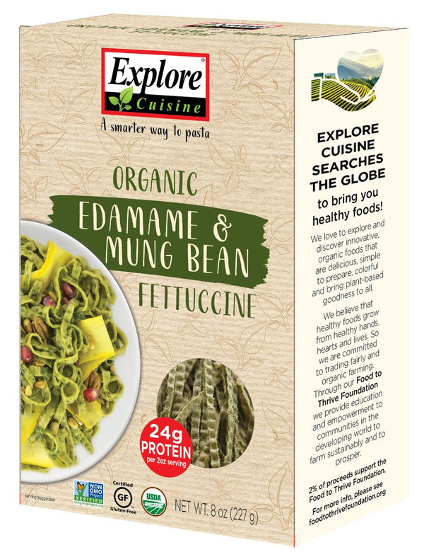Explore Cuisine Organic Edamame & Mung Bean Fettuccine 8 oz. (227g) - High-quality Gluten Free by Explore Cuisine at 
