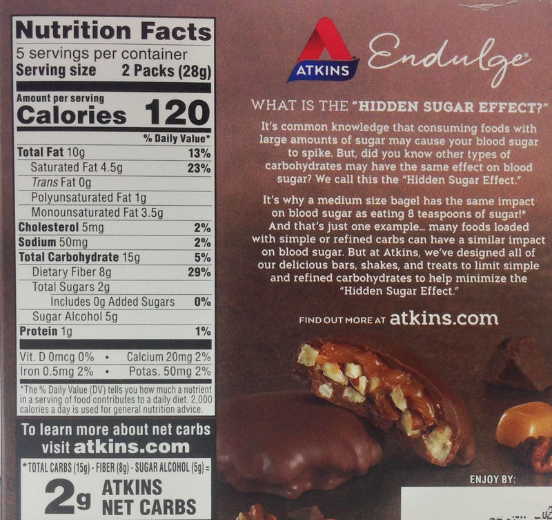 Atkins Nutritionals Endulge Pecan Caramel Clusters 10 packs - High-quality Low Carbohydrate/Keto by Atkins Nutritionals at 