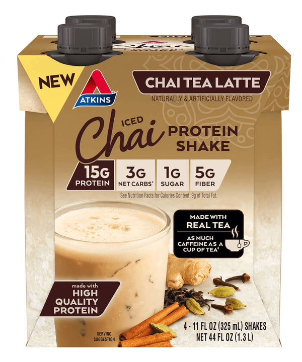 Atkins Nutritionals Iced Chai Ready-to-Drink Protein Shakes 4 pack - High-quality Protein by Atkins Nutritionals at 
