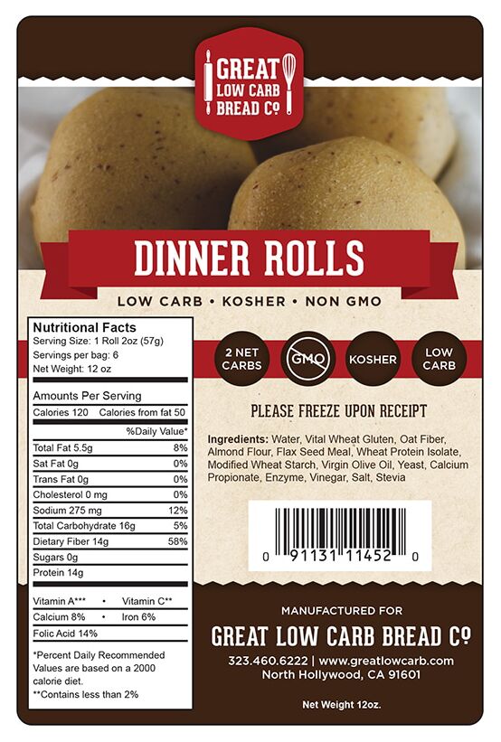 Great Low Carb Bread Company Dinner Rolls 12 oz. - High-quality Protein by Great Low Carb Bread Co. at 