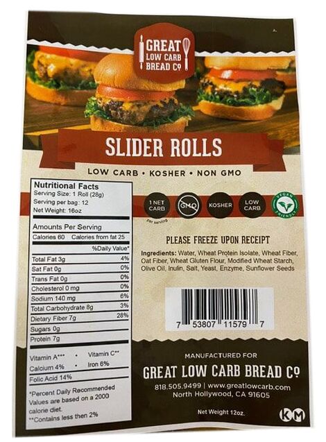 Great Low Carb Bread Company Slider Rolls 12 oz. - High-quality Protein by Great Low Carb Bread Co. at 