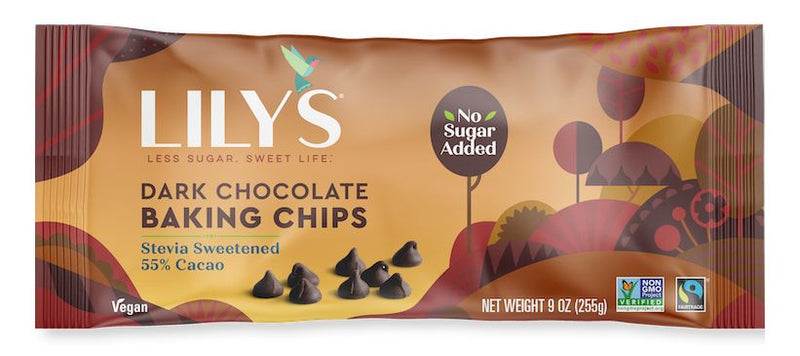 Lily's Sweets Dark Chocolate Premium Baking Chips 9 oz. - High-quality Baking Products by Lily's Sweets at 