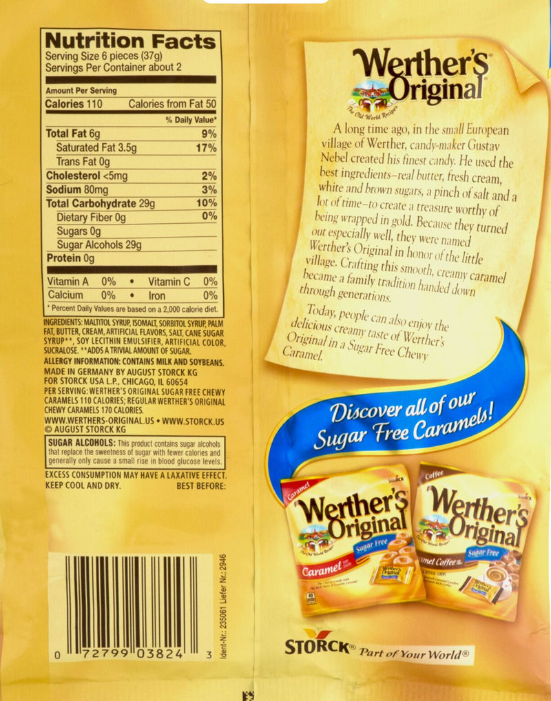 Werther's Original Sugar Free Chewy Caramels