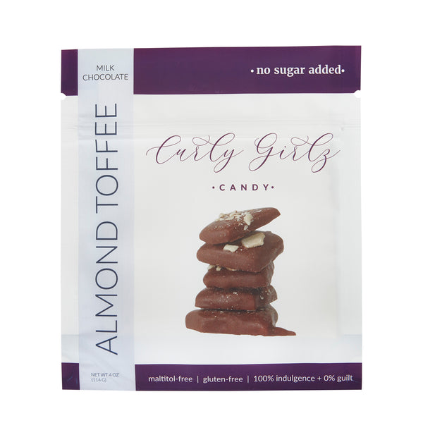 Sugar-Free Almond Toffee by Curly Girlz Candy - Milk Chocolate - High-quality Candies by Curly Girlz Candy at 