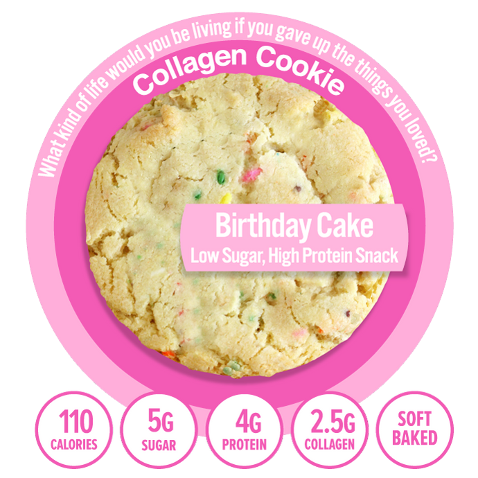 321Glo Soft Baked Collagen Cookies - Birthday Cake - High-quality Cakes & Cookies by 321Glo at 