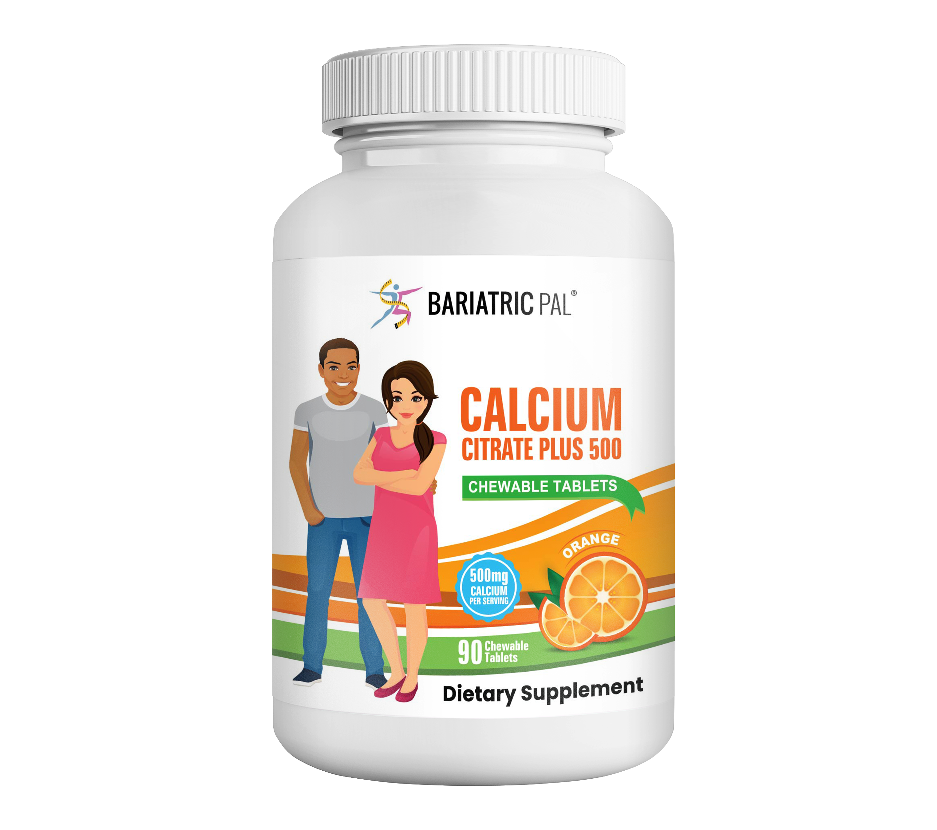 BariatricPal Calcium Citrate 500mg Chewable Tablets - Orange (Brand New!)