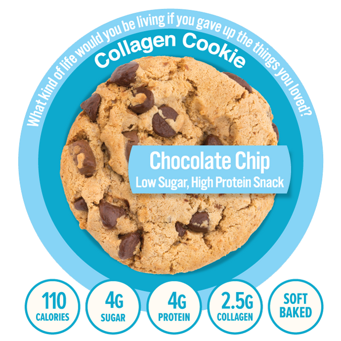 321Glo Soft Baked Collagen Cookies - Chocolate Chip - High-quality Cakes & Cookies by 321Glo at 