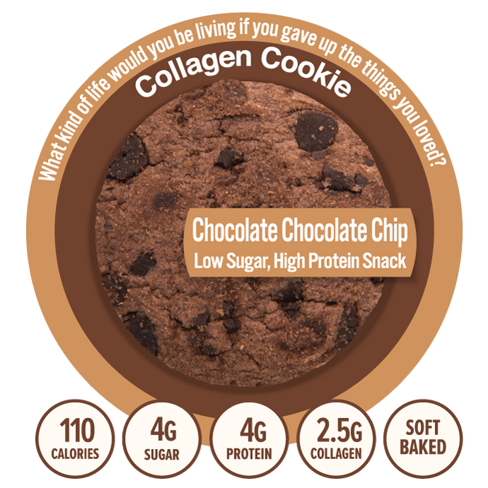 321Glo Soft Baked Collagen Cookies - Chocolate Chocolate Chip - High-quality Cakes & Cookies by 321Glo at 