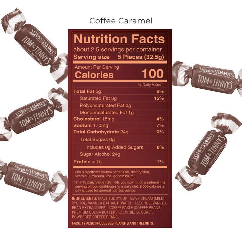 Tom & Jenny's Sugar-Free Soft Caramels - Coffee - High-quality Candies by Tom & Jenny's at 