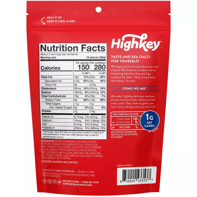 HighKey Snacks Almond Flour Crackers 2 oz