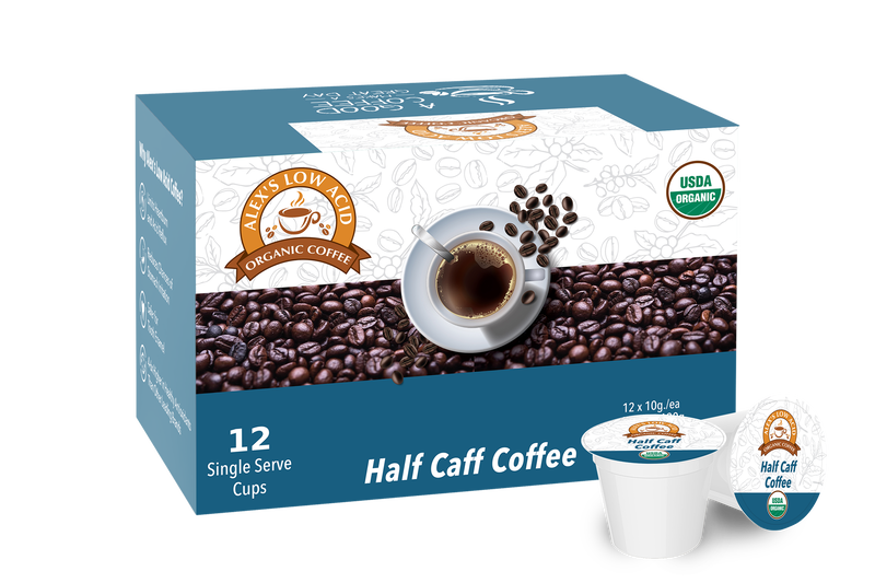 Alex's Low Acid Organic Coffee™ K-Cups - Half Caff - High-quality Coffee by Alex's Low Acid Coffee at 