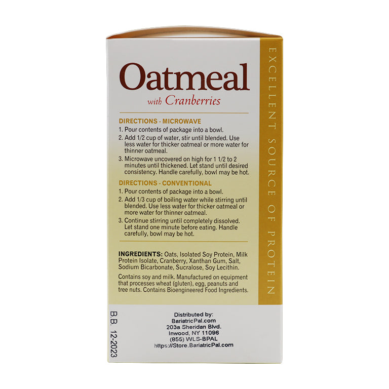BariatricPal Hot Protein Breakfast - Cranberry Oatmeal - High-quality Breakfast by BariatricPal at 
