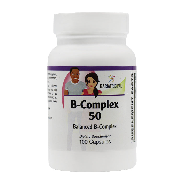 Sustained Release B-Complex 50 (USP-Grade!) - Easy Swallow Vegetarian Capsules by BariatricPal - High-quality B Vitamins by BariatricPal at 