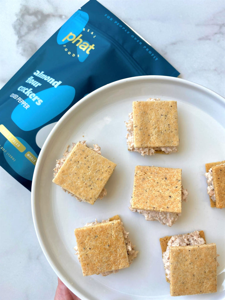 Almond Flour Crackers by Real Phat Foods - Cracked Pepper (4 oz) - High-quality Crackers by Real Phat Foods at 