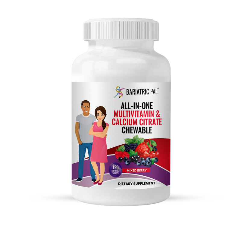 BariatricPal "ALL-IN-ONE" Chewable Multivitamin with Calcium Citrate & Iron - Mixed Berry (NEW!) - High-quality Multivitamins by BariatricPal at 