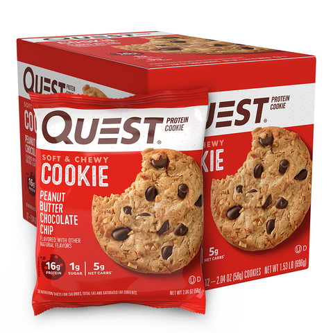 Quest Protein Cookies - Peanut Butter Chocolate Chip - High-quality Protein Cookies by Quest Nutrition at 