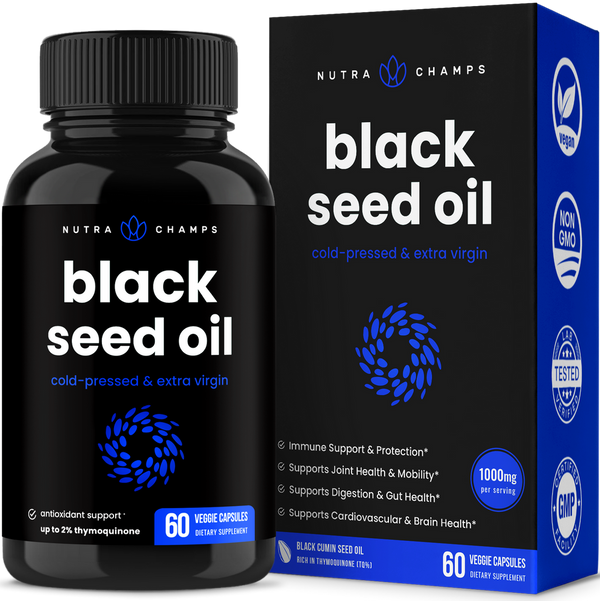 Black Seed Oil Capsules by NutraChamps - High-quality Antioxidants by NutraChamps at 