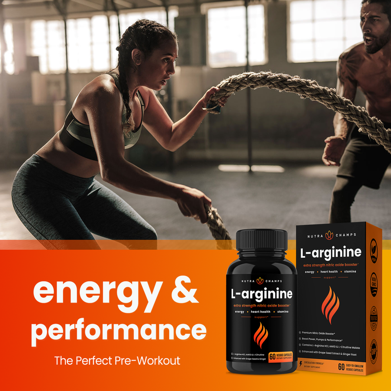 L-Arginine Capsules by NutraChamps - High-quality Energy Supplement by NutraChamps at 
