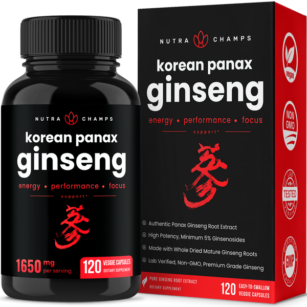 Korean Red Panax Ginseng Capsules by NutraChamps - High-quality Energy Supplement by NutraChamps at 