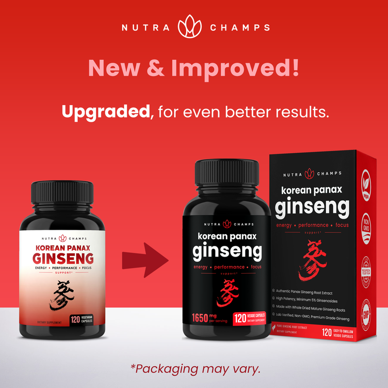 Korean Red Panax Ginseng Capsules by NutraChamps - High-quality Energy Supplement by NutraChamps at 