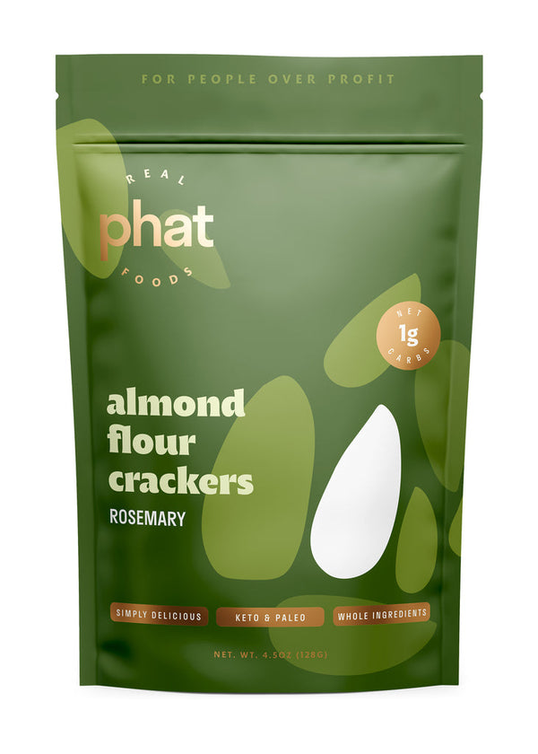 Almond Flour Crackers by Real Phat Foods - Rosemary (4 oz) - High-quality Crackers by Real Phat Foods at 