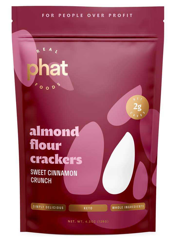 Almond Flour Crackers by Real Phat Foods - Sweet Cinnamon Crunch (4 oz) - High-quality Crackers by Real Phat Foods at 