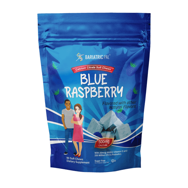 BariatricPal Sugar-Free Calcium Citrate Soft Chews 500mg with Probiotics - Blue Raspberry - High-quality Calcium by BariatricPal at BariatricPal Store
