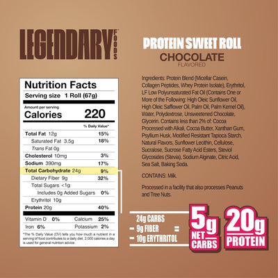 Protein Sweet Roll by Legendary Foods - Variety Pack - High-quality Cakes & Cookies by Legendary Foods at 