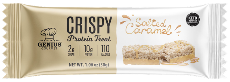 Genius Gourmet Crispy Protein Treat - Salted Caramel - High-quality Protein Bars by Genius Gourmet at 