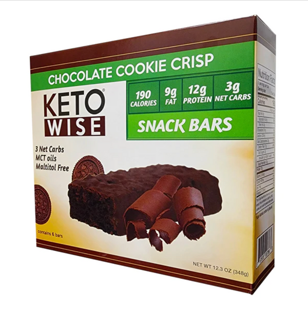 Keto Wise Snack Bars - Chocolate Cookie Crisp 6/Box - High-quality Protein Bars by HealthSmart at 