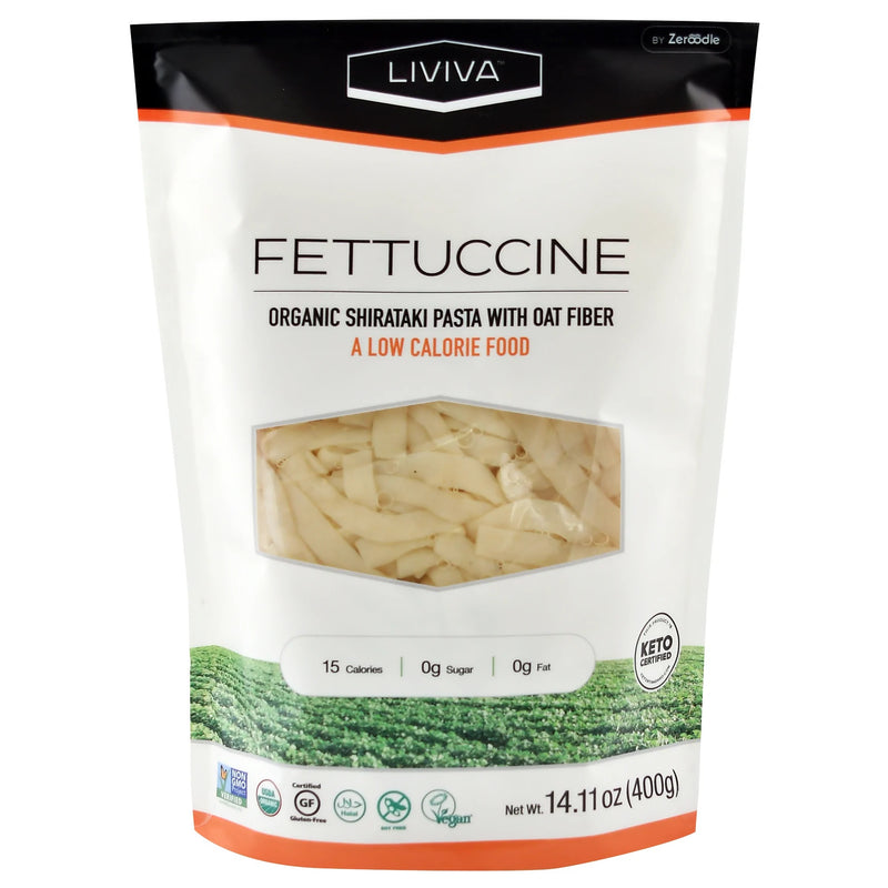 Liviva Organic Premium Shirataki Protein Pasta -  Fettuccine with Oat Fiber - High-quality Pasta by Liviva at 