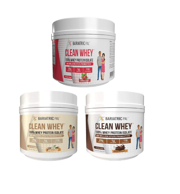 Clean Whey™ Protein (25g) by BariatricPal with Probiotics - Variety Pack - High-quality Protein Powder Tubs by BariatricPal at 