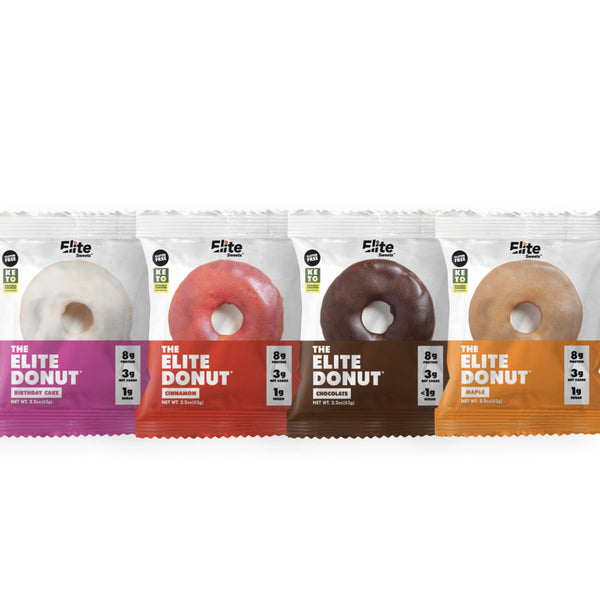 Elite Sweets High-Protein & Low-Carb Donut -4-Flavor Variety Pack - High-quality Cakes & Cookies by Elite Sweets at 