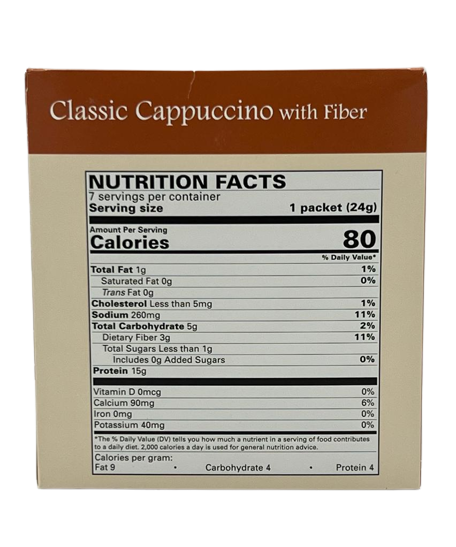 BariatricPal 15g Protein Hot Cappuccino with Fiber (Aspartame Free) - High-quality Single Serve Protein Packets by BariatricPal at 