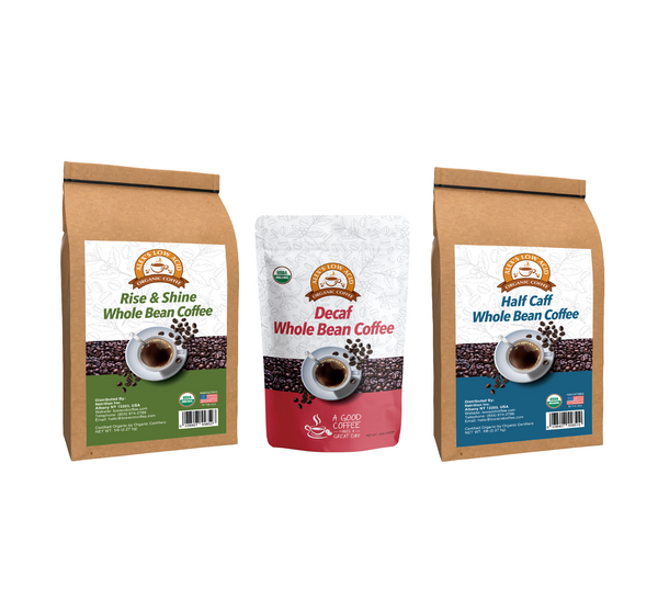 Alex's Low Acid Organic Coffee™ All Day Drinker Whole Bean Variety Pack - High-quality Coffee by Alex's Low Acid Coffee at 