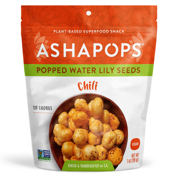 Popped Water Lily Seeds by AshaPops - Chili Lime - High-quality Seed Snacks by AshaPops at 